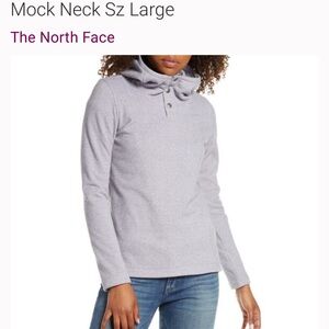 The North Face Womens XL Lavendar Fleece Hoodie, Snap Button, Mock Neck